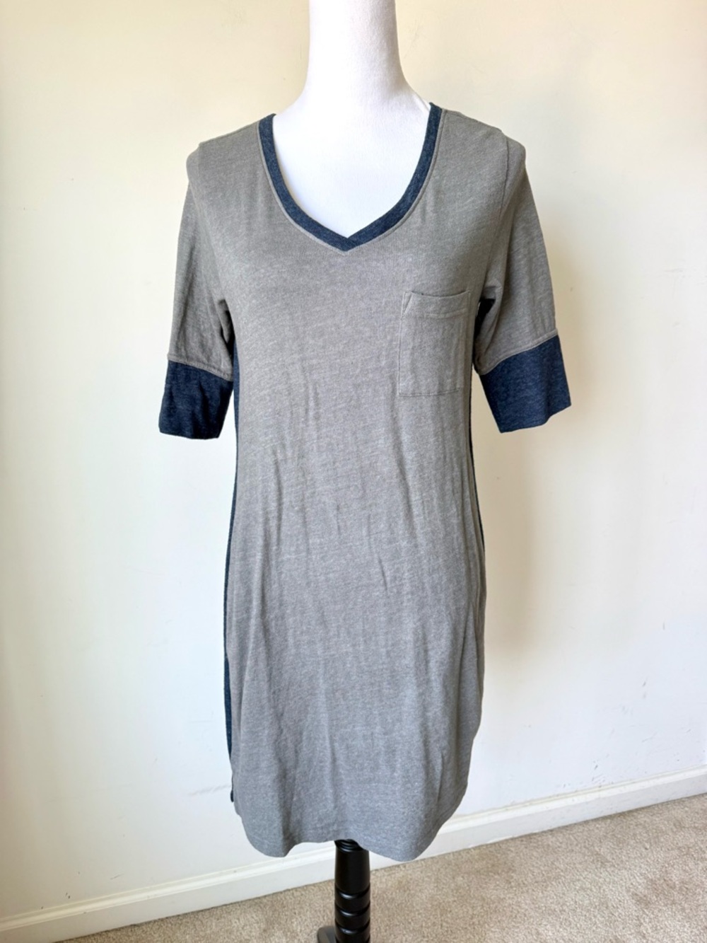 PRANA Matilda Gray Knit T-Shirt Shift Dress—SZ. Small